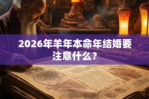 2026年羊年本命年结婚要注意什么? 2026年羊年本命年结婚要注意什么?