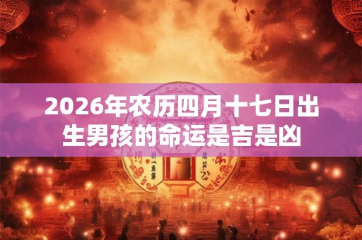 2026年农历四月十七日出生男孩的命运是吉是凶