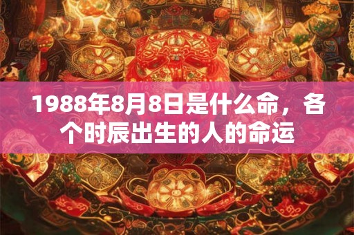1988年8月8日是什么命，各个时辰出生的人的命运