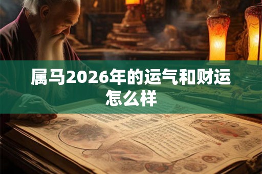属马2026年的运气和财运怎么样