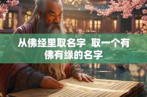 从佛经里取名字  取一个有佛有缘的名字