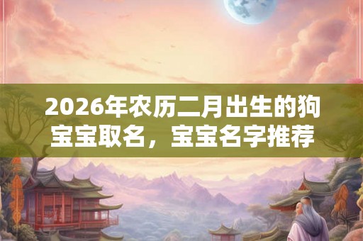 2026年农历二月出生的狗宝宝取名,宝宝名字推荐 2026年农历二月出生的狗宝宝取名,宝宝名字推荐