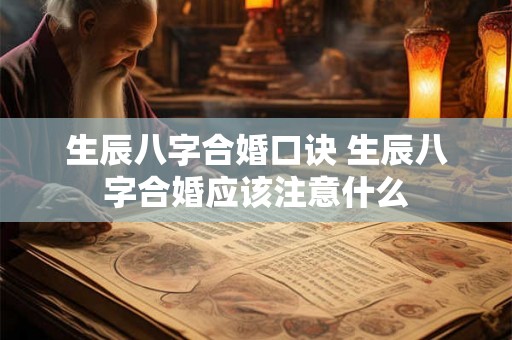 生辰八字合婚口诀 生辰八字合婚应该注意什么