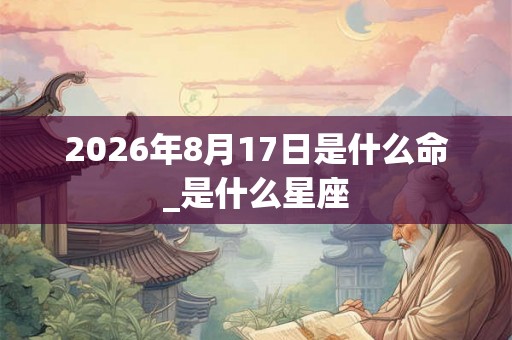2026年8月17日是什么命_是什么星座