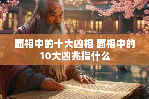 面相中的十大凶相 面相中的10大凶兆指什么