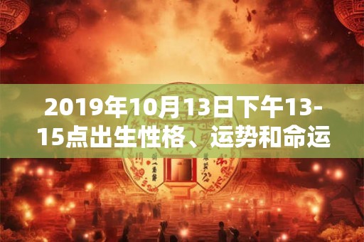 2019年10月13日下午13-15点出生性格、运势和命运