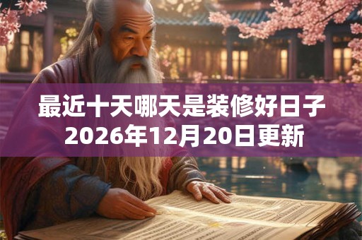 最近十天哪天是装修好日子 2026年12月20日更新 最近十天哪天是装修好日子 2026年12月20日更新