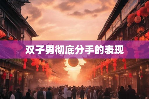 双子男彻底分手的表现