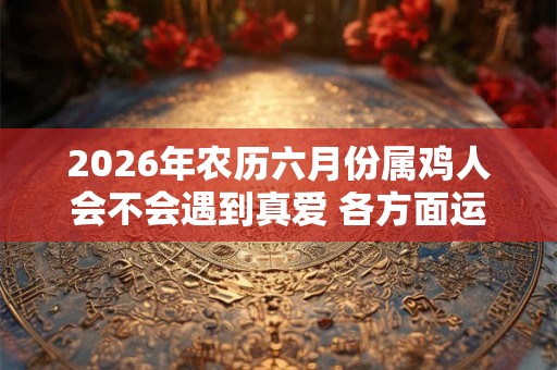 2026年农历六月份属鸡人会不会遇到真爱 各方面运势稳定
