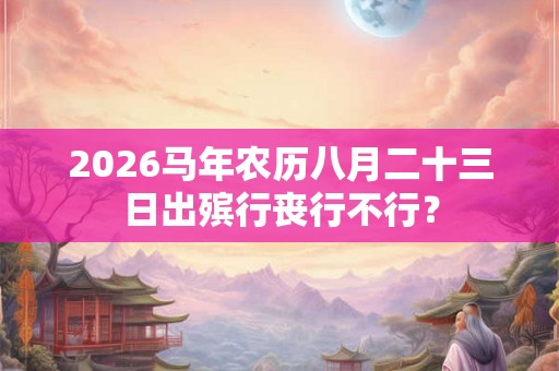 2026马年农历八月二十三日出殡行丧行不行? 2026马年农历八月二十三日出殡行丧行不行?