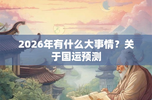 2026年有什么大事情？关于国运预测
