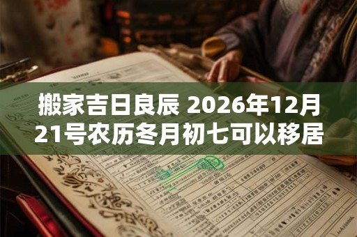搬家吉日良辰 2026年12月21号农历冬月初七可以移居吗