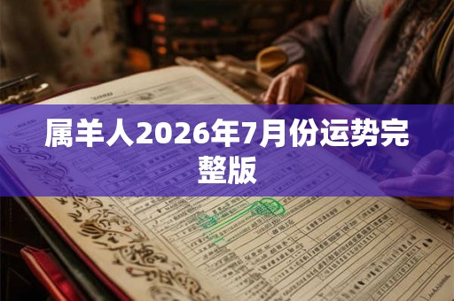 属羊人2026年7月份运势完整版