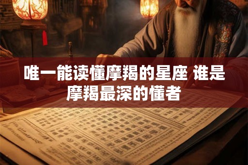 唯一能读懂摩羯的星座 谁是摩羯最深的懂者