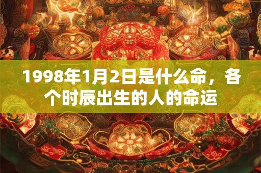 1998年1月2日是什么命,各个时辰出生的人的命运 1998年1月2日是什么命,各个时辰出生的人的命运