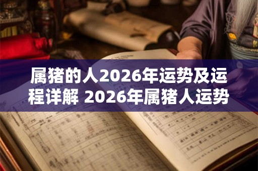 属猪的人2026年运势及运程详解 2026年属猪人运势如何