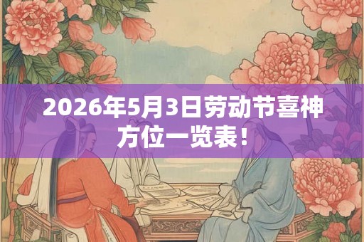 2026年5月3日劳动节喜神方位一览表! 2026年5月3日劳动节喜神方位一览表!