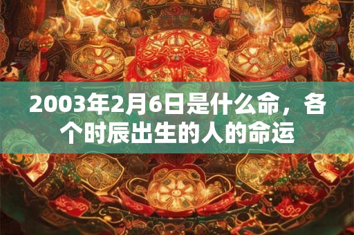 2003年2月6日是什么命，各个时辰出生的人的命运