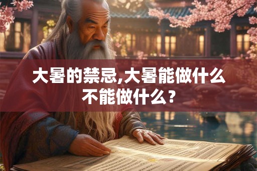 大暑的禁忌,大暑能做什么不能做什么？