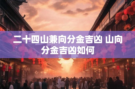 二十四山兼向分金吉凶 山向分金吉凶如何 二十四山兼向分金吉凶 山向分金吉凶如何