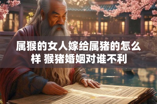 属猴的女人嫁给属猪的怎么样 猴猪婚姻对谁不利