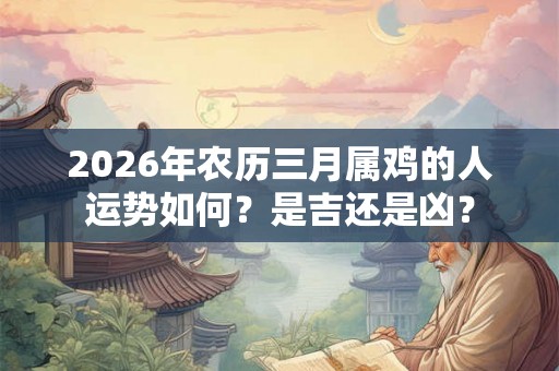 2026年农历三月属鸡的人运势如何？是吉还是凶？