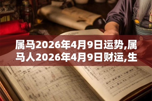 属马2026年4月9日运势,属马人2026年4月9日财运,生肖马2026年4月9日运势 属马2026年4月9日运势,属马人2026年4月9日财运,生肖马2026年4月9日运势