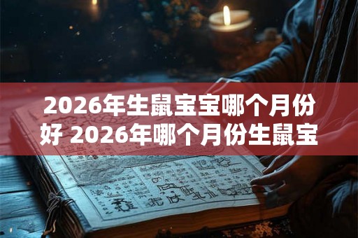 2026年生鼠宝宝哪个月份好 2026年哪个月份生鼠宝宝最好