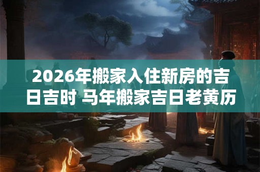 2026年搬家入住新房的吉日吉时 马年搬家吉日老黄历查询免费