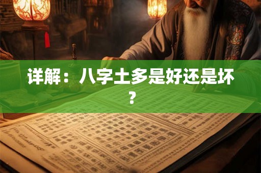 详解:八字土多是好还是坏? 详解:八字土多是好还是坏?