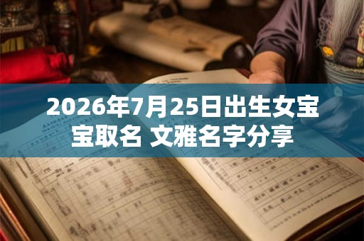 2026年7月25日出生女宝宝取名 文雅名字分享
