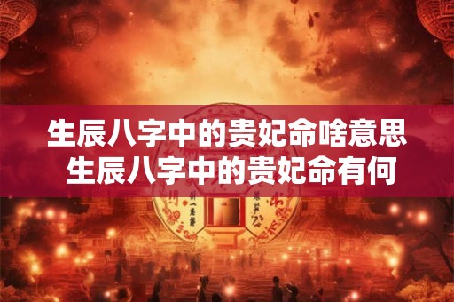 生辰八字中的贵妃命啥意思 生辰八字中的贵妃命有何特征 生辰八字中的贵妃命啥意思 生辰八字中的贵妃命有何特征