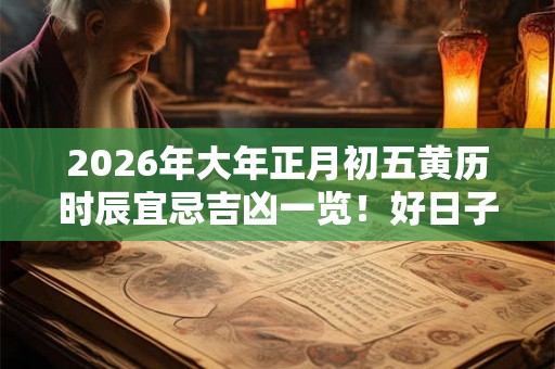 2026年大年正月初五黄历时辰宜忌吉凶一览!好日子? 2026年大年正月初五黄历时辰宜忌吉凶一览!好日子?
