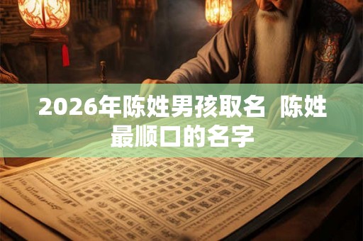 2026年陈姓男孩取名  陈姓最顺口的名字