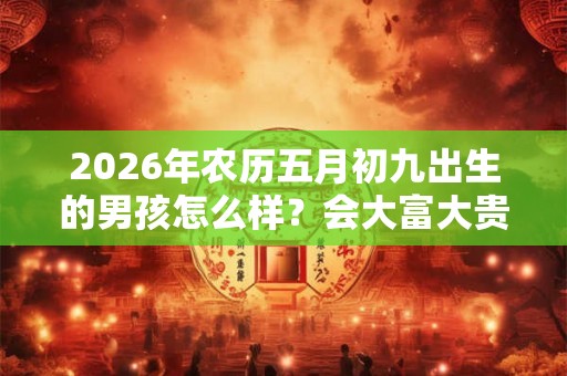 2026年农历五月初九出生的男孩怎么样？会大富大贵吗？