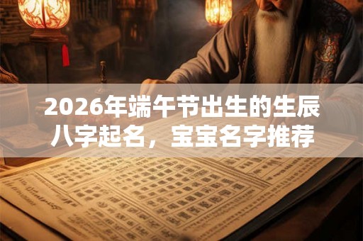 2026年端午节出生的生辰八字起名，宝宝名字推荐