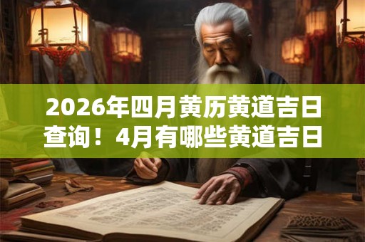 2026年四月黄历黄道吉日查询！4月有哪些黄道吉日