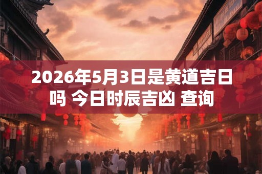2026年5月3日是黄道吉日吗 今日时辰吉凶 查询 2026年5月3日是黄道吉日吗 今日时辰吉凶 查询