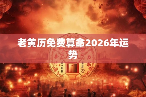 老黄历免费算命2026年运势