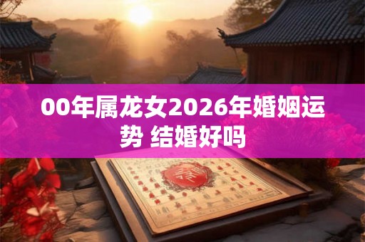 00年属龙女2026年婚姻运势 结婚好吗