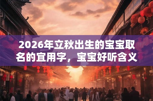 2026年立秋出生的宝宝取名的宜用字，宝宝好听含义好的名字推荐