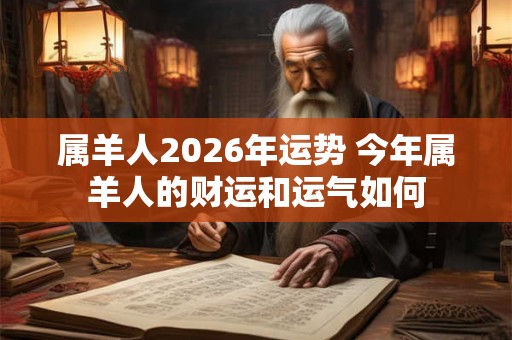 属羊人2026年运势 今年属羊人的财运和运气如何