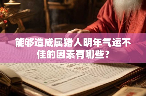 能够造成属猪人明年气运不佳的因素有哪些？