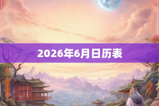 2026年6月日历表