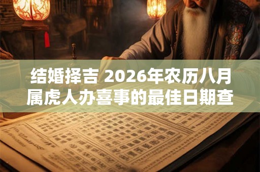 结婚择吉 2026年农历八月属虎人办喜事的最佳日期查询