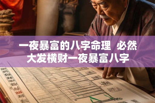一夜暴富的八字命理  必然大发横财一夜暴富八字