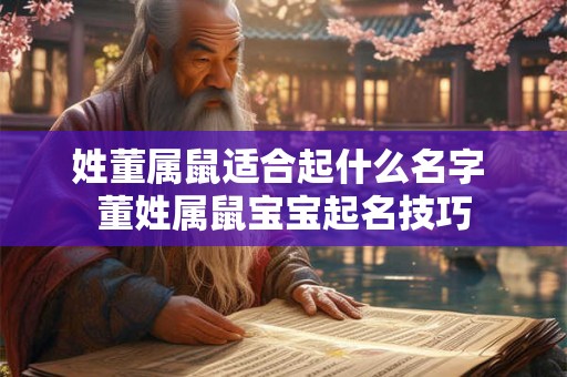 姓董属鼠适合起什么名字 董姓属鼠宝宝起名技巧