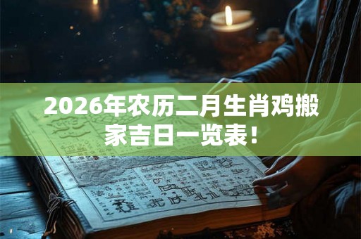 2026年农历二月生肖鸡搬家吉日一览表！