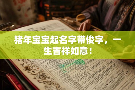 猪年宝宝起名字带俊字,一生吉祥如意! 猪年宝宝起名字带俊字,一生吉祥如意!