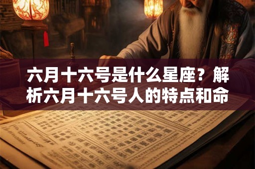 六月十六号是什么星座？解析六月十六号人的特点和命运
